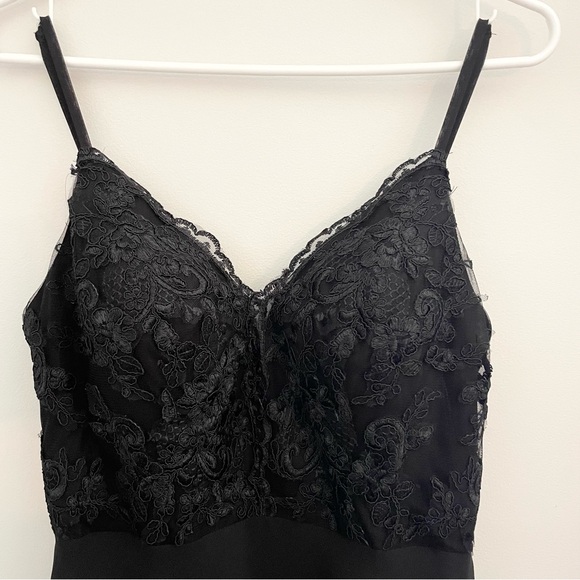 Azazie Sonya Flowy V-Neck Lace Dress | Black Bridesmaid Dress | Prom | Formal - Picture 5 of 15